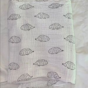Hedgehog print muslin swaddle